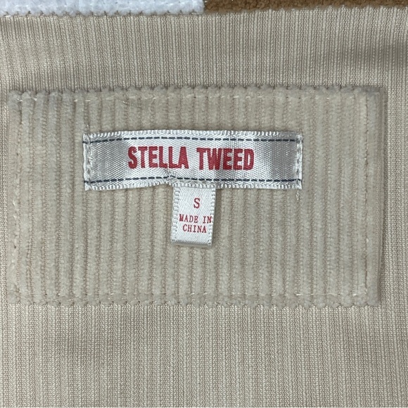 Stella Tweed Colorblock Corduroy Shacket Women's Small Oversized Chest Pocket - Picture 5 of 8